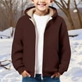 thumbnail image 2 of KAUOD Kids Fleece Lined Hoodies Winter Padded Fuzzy Warm Hooded Jackets Youth Boys Zip up Windproof Long Sleeve Outwear, 2 of 8