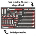 thumbnail image 2 of Teng Tools 57 Piece 1/4 & 3/8 Inch Combination Wrench, Shallow/Deep Sockets & Accessories EVA Foam Tray - TEFSK57, 2 of 3