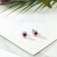 thumbnail image 4 of Gem Stone King 1.32 Ct Round Red Created Ruby 925 Sterling Silver Earrings, 4 of 4