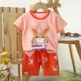 thumbnail image 2 of TAIAOJING Toddler Child Casual Fashion Short Sleeve Tops + Shorts Outfits Sets Cartoon Kids Two Piece Suit Boho 18-24M, 2 of 3