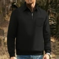 thumbnail image 2 of Fgnfyis Men's Thickened Shirt Fall and Winter Hundred Retro Half Zipper Sweater Jacket Long Sleeved Men's Sweatshirts Black XXXL, 2 of 5