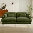 thumbnail image 4 of FFH 93.7" Loveseat Sofa, Oversized Cloud Sectional Couches for Living Room, Tufted 2 Seater Sofa with Deep Seat and Bolstered Armrests (Velvet Olive Green, 2 Seater), 4 of 11