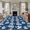Blue, variant on 2x3 Ft Entryway Area Rug, White Leaves Kitchen Rug Runner Washable Floor Mat, Black Vintage Spring Botanical Leaf Plants Non Slip Indoor Door Mat Throw Carpet for Bathroom Living Room Bedroom