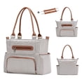 thumbnail image 3 of Lamgool Tote Diaper Bag Set 7 Pcs for Travel, Multifunction Baby Nappy Bag with Changing Pad, Shoulder Bag, Handbag Baby Bottle Bag, Khaki, 3 of 7