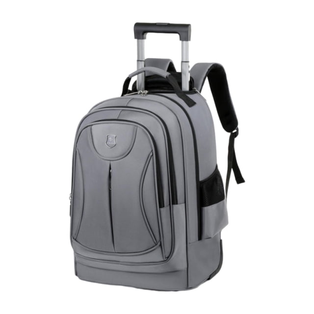 Mochila con ruedas Mochila informal Maleta de gran capacidad Mochila con ruedas Mochila para computadora portátil para adultos Niños Escuela Trabajo Gris