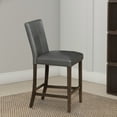 thumbnail image 6 of Benjara Leatherette Wooden Counter Chair with Stitched Details, Set of 2, Gray, 6 of 6