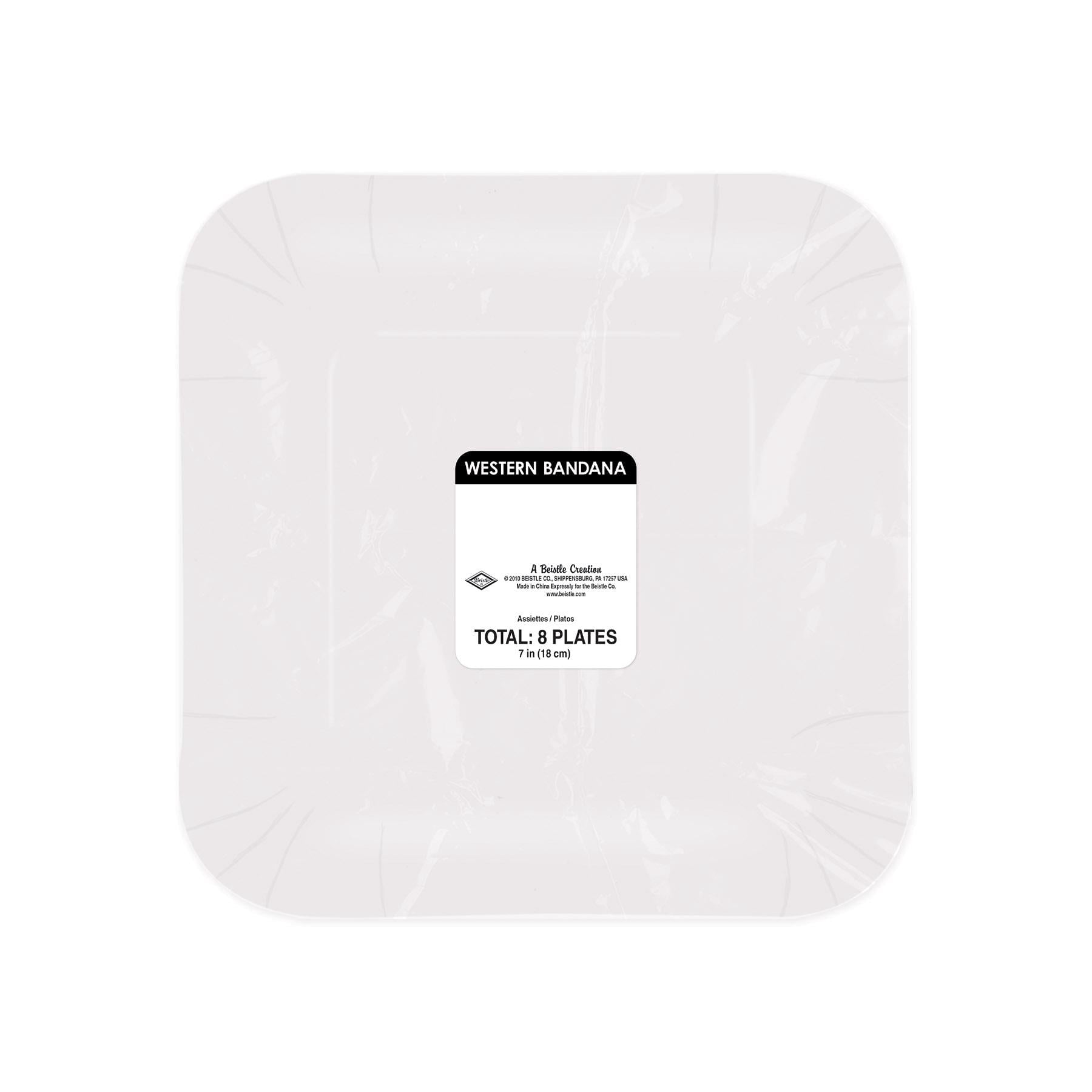 96 Pack Beistle Bandana Party Paper Plates 7 inch