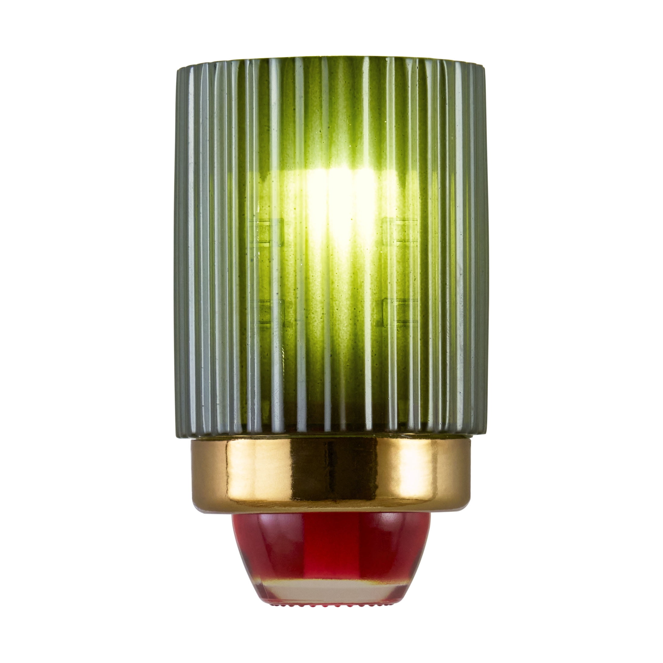 Better Homes & Gardens Aroma Accent Pluggable Ribbed Green + Sliced Apple & Cinnamon Oil Starter Kit: