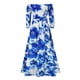 thumbnail image 5 of Sunloudy Vestido de manga larga casual para mujer, estampado a la moda, cuello de barco, vestido largo con cinturón Sunloudy  moda, 5 of 8