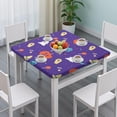 thumbnail image 3 of Stretchable Halloween table protector with elasticized edge, perfect for 34x34 inch square tables, features classic pumpkin and ghost themed patterns, 3 of 6
