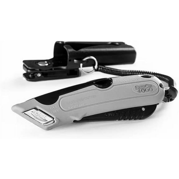 Modern Box Cutter for Food Industry with Stainless Steel Blades - High Productivity and Unique Features with 100% guaranttee (4000 - Auto Retract, Gray)