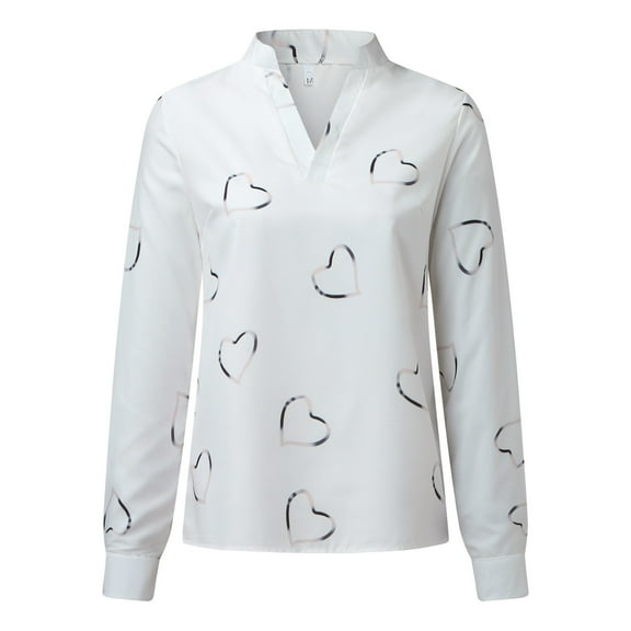 Aayomet Womens Tops Dressy Casual Long Sleeve Tops for Women Womens V Neck T Shirts for Women Fitted Shirts Tight Basic Tee,White L