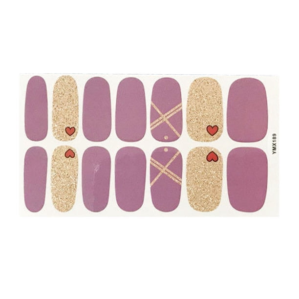 Guardurnaity Pegatinas para decoración de uñas, calcomanía para uñas con correa, pegamento, puntas de tira de esmalte, decoración artística Juegos de manicura YMX189