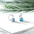 thumbnail image 6 of Gem Stone King 925 Sterling Silver Swiss Blue Topaz Earrings for Women (5.48 Cttw, Gemstone Birthstone Cushion Cut 8MM), 6 of 6