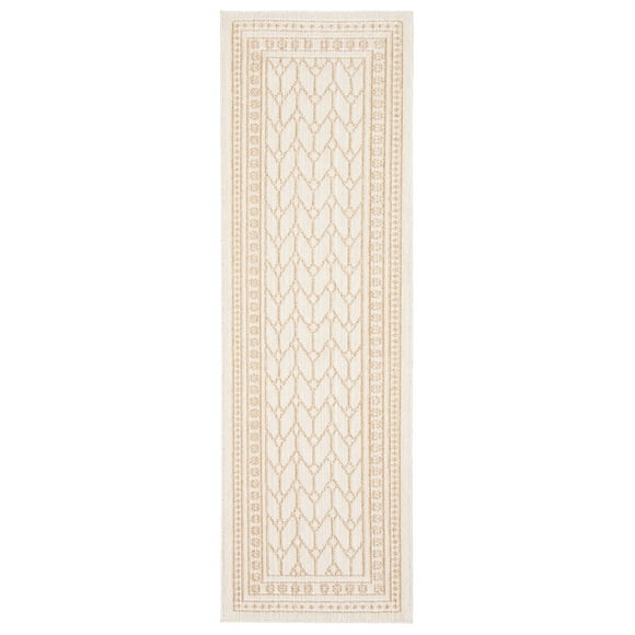 Tapis en Polypropylène Taupe Francesca 2 Pieds6 Pouces x 12 Pieds0 Pouces