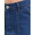 thumbnail image 5 of INSPIRE CHIC Women's Denim Mini Skirt High Waisted Stretch Casual Pockets Short Jean Skirts M Dark Blue, 5 of 6