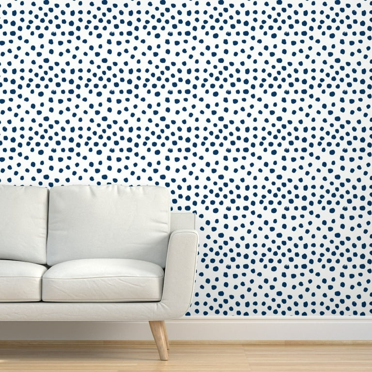 Blue White Polka Dot Wallpaper