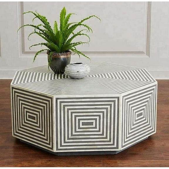 Bone Inlay coffee table grey box, bone inlay center table, bone inlay table, coffee table, conversation table grey