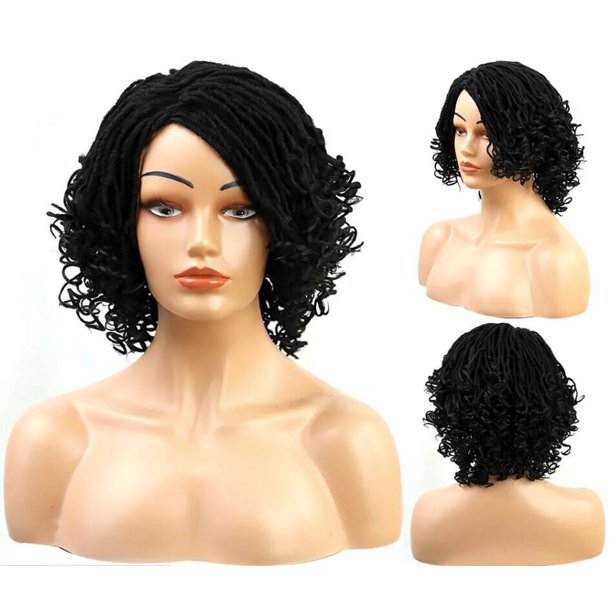 Peluca de pelo sintético para mujeres negras, pelo corto africano de Rastas, extensiones de pelo de ganchillo, barata, superventas