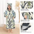 thumbnail image 3 of FORMRS Wearable Blanket Hoodie with Sleeves for Kids Cozy Flannel Sweatshirt, Blue Floral Pattern, 3 of 7
