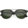 thumbnail image 1 of Classic Horn Rimmed Square Sunglasses Crossbar 51mm (Shiny Black / Green), 1 of 4
