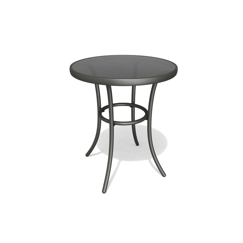 Living Accents 8048413 Round Glass Bistro Table, Black