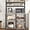 Retro Gray, variant on BOBOKY Bakers Rack with Power Outlet, Kitchen Baker Rack with Wire Basket, Microwave Stand with Large Open Storage Shelves, 6-Tier Freestanding Utility Storage Shelf,Retro Brown