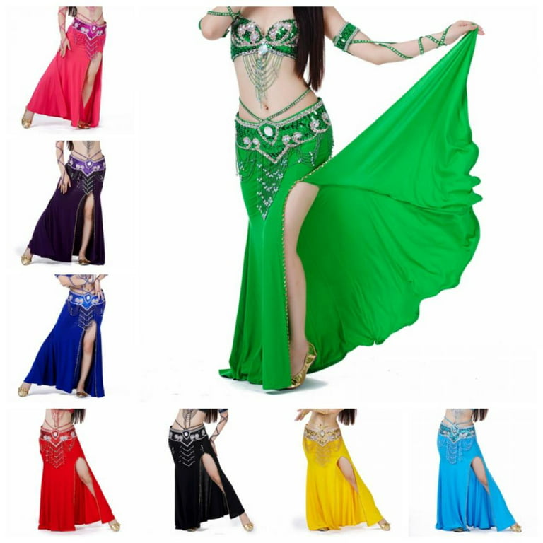 Sexy Professional Women Belly Dance Costume with Slit Modal Cotton