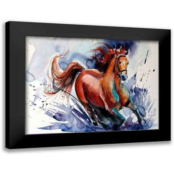Kovacs, Anna Brigite 24x19 Black Modern Framed Museum Art Print Titled - Running Horse
