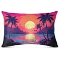 thumbnail image 2 of Coolnut Sunset Beach Plush Pillowcase, Luxury Soft King Pillow Case for Hair and Skin, Standard Size Pillow Covers with Zipper Closure, 20x30in Home Decor Gifts, 2 of 7