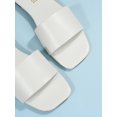 thumbnail image 4 of Elegant White Slide Sandals For Women, Minimalist Single Band Sandals, 4 of 5