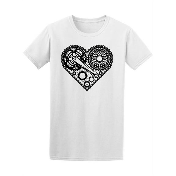 Bicycle Parts Heart Shape Tee Men's -Image by Shutterstock