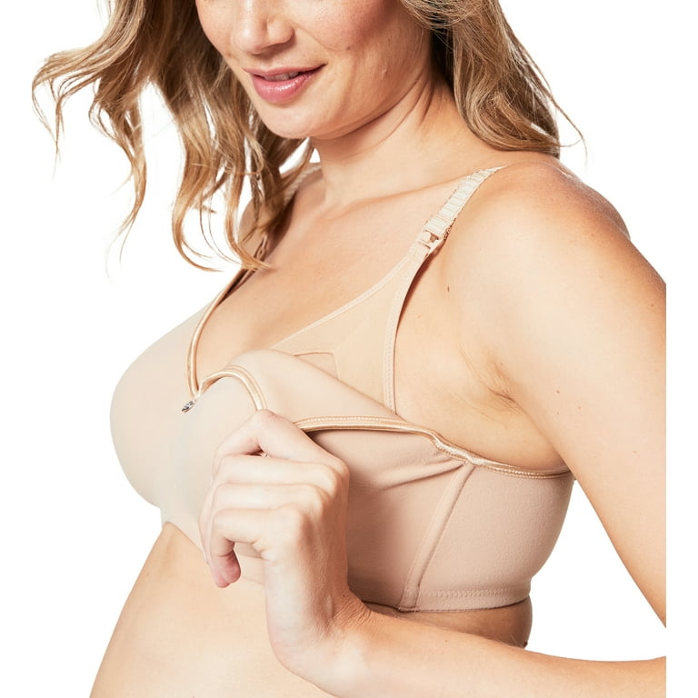 Cake Maternity Croissant Soft Wire Nursing Bra for Breastfeeding, Full Cup Flexi  Wire Supportive Maternity Bra, 38F UK/ 38G US, Beige 