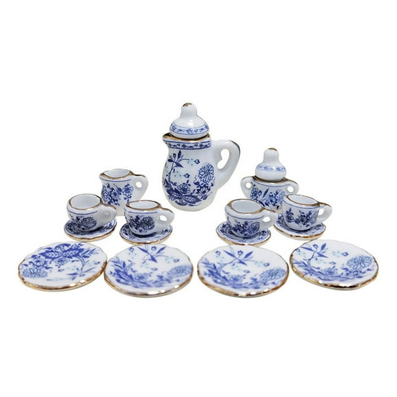 Ladaidra Brown fhgksm House Tea Teapot Saucer Set Pretend Play for Kids Role Tableware Model Toy