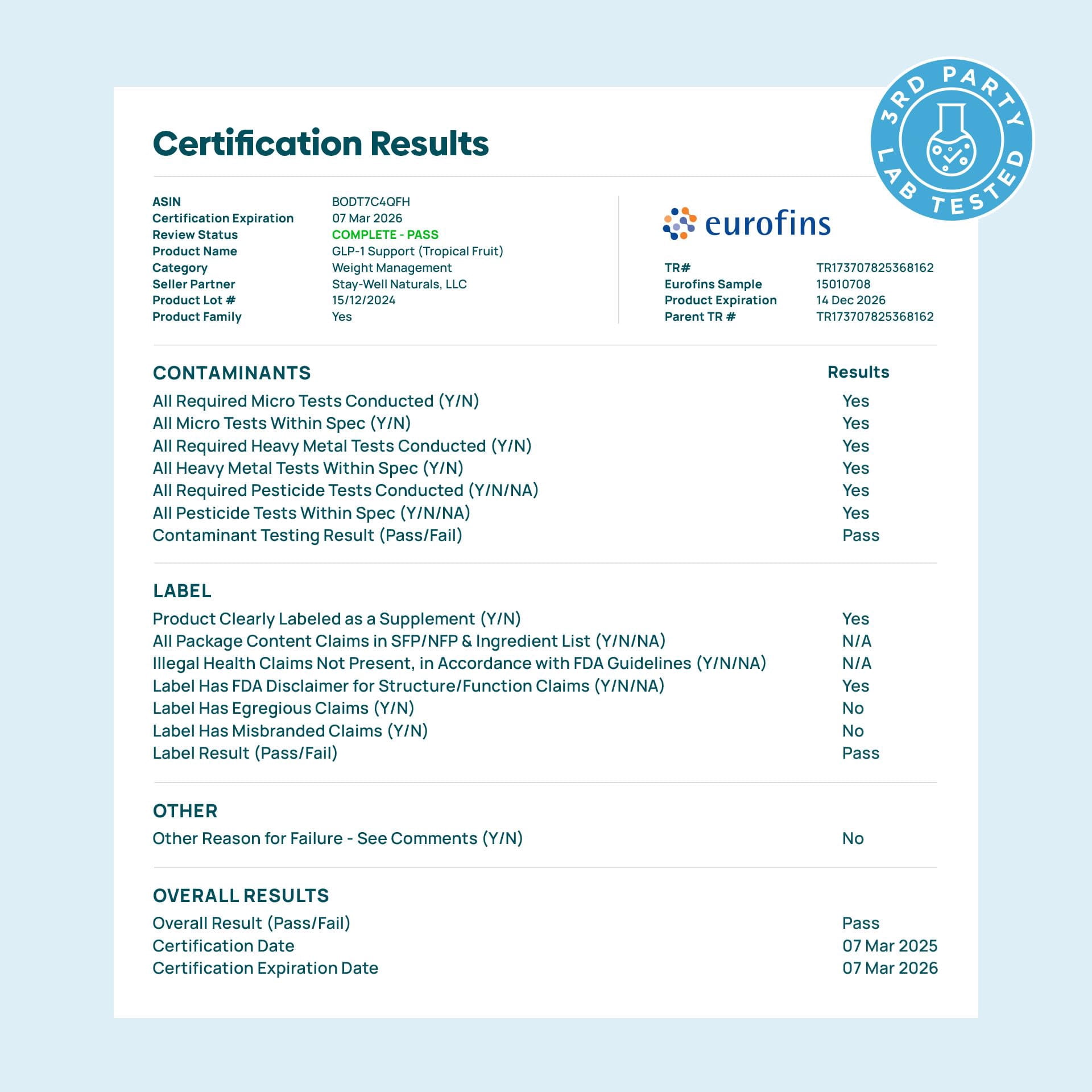 GLP-1 Supplement | Natural GLP-1 Production | GLP 1 Booster Drink Mix to Control Appetite and Cravings | Great Tasting Metabolic Support - Yerba Mate, Garcinia Cambogia, Berberine [Tropical Fruit]