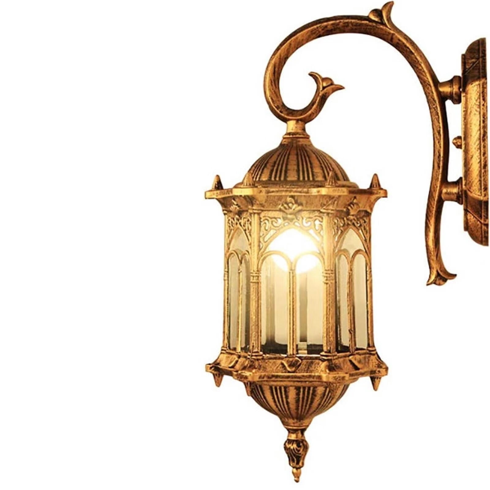 Wuzstar Vintage LED Bronze Outdoor Plug-in Wall Sconce with Glass