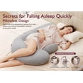 thumbnail image 3 of Almohada de embarazo Momcozy Original en forma de F con capa de aire gris, 3 of 8