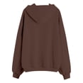 thumbnail image 4 of Girls Solid Zip Up Hoodie Jacket Raglan Long Sleeve Hooded Sweatshirt Coat Casual Soft Outerwear for Kids Back to School Autumn Winter Outdoor Daily Wear(Brown,6-7 Years), 4 of 6