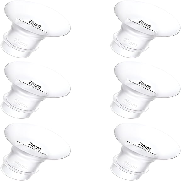 XIRQI 6Pcs Breast Pump Flange Insert 21Mm Compatible with Most 24Mm Breast Pumps