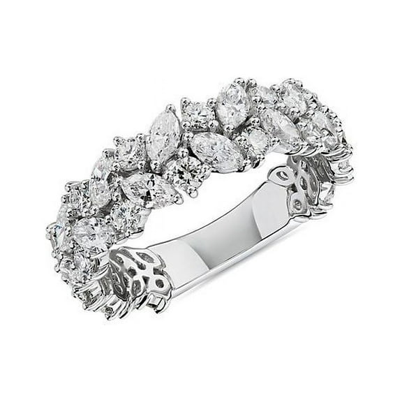 1.20 Carat Elegant Marquise Cut Moissanite Eternity Band for Engagement Solid 14K White Gold Size 7 by Diamond-Capitals