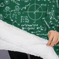 thumbnail image 3 of Oversized Wearable Blanket Hoodie,Math Equations Chalkboard Formulas Green Pattern Sherpa Blanket Hoodie with Super Pockets,Super Warm Fuzzy Pullover for Women & Men, 3 of 6