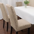 thumbnail image 3 of Chair Covers for Dining Chairs Set of 4,Velvet Beige Stretch Dining Room Chair Cover Kitchen Parsons Chair Slipcovers (Pack of 4, Velvet Beige), 3 of 6
