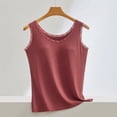 thumbnail image 7 of SGMVNU Women's Ribbed Sleeveless Tank Tops with Built in Bra, Lace Cowl Neck Casual Shirts Basic Camisole Undershirt, Red, Size 2XL, 7 of 7