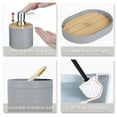 thumbnail image 5 of CERBIOR Bathroom Accessories Set 6 Pcs Bathroom Set Ensemble Complete Soap Dispenser Toothbrush Holder Tumbler Soap Dish Toilet Cleaning Brush Trash Can, Grey, 5 of 11