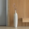 thumbnail image 2 of Uniquewise Modern Decorative Bottle Shape White Floor Vase Ribbed Design Medium, 2 of 7