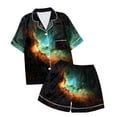 thumbnail image 4 of Gbsyewxs Girls Outfits 2 Piece Lapel Short Sleeve Star Print Tops And Shorts Set Homewear Summer Girls Clothes Set Light Pink Size 2-3 Years, 4 of 4