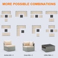 thumbnail image 4 of Meetleisure 7 Pieces Patio Furniture Sets, All Weather PE Wicker Outdoor Conversation Set with Glass Table (Beige), 4 of 6