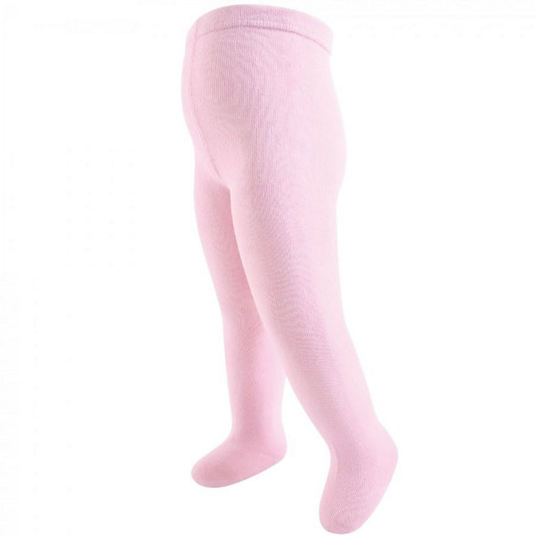 Touched by Nature Toddler and Kids Girl Organic Cotton Tights, Cream Pink,  7-10 Years