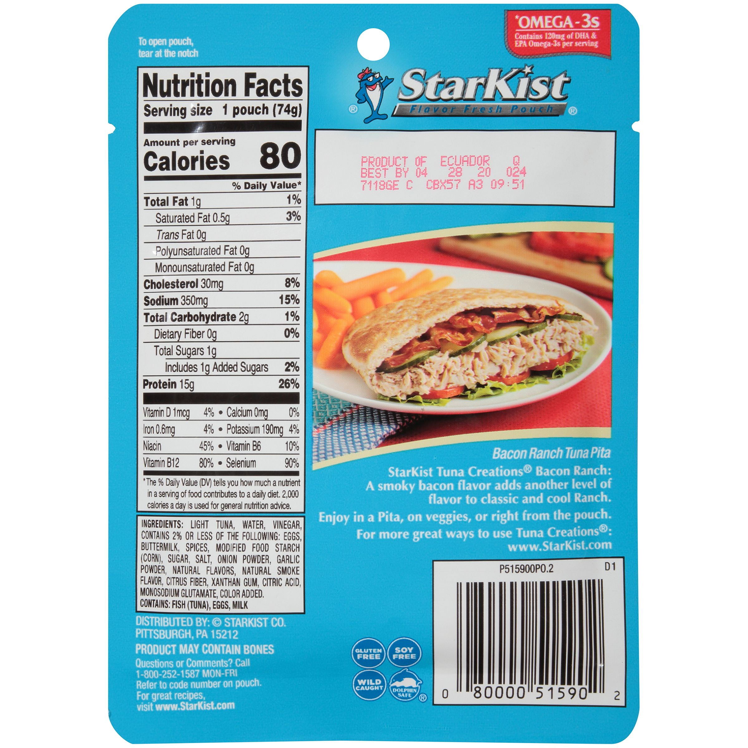 Starkist Tuna Packet Nutrition Facts Nutrition Ftempo Starkist Tuna Packet Nutrition Facts Nutrition Ftempo