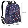 thumbnail image 4 of Lsque Red White Blue Fireworks 1 Pattern Backpack – School Travel Canvas Daypack with Ergonomic Padded Straps, Multiple Compartments & Leather Handle, 4 of 5